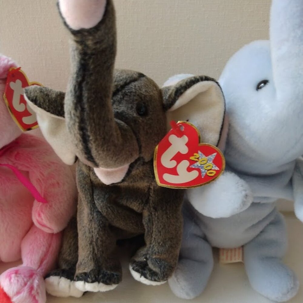 Ty Beanie Babies Lot of 3 Retired - Romance Trumpet Peanut Collectible Plush Y2K - Picture 3 of 7
